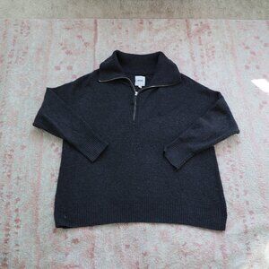 Dark Gray Quarter-Zip Sweater